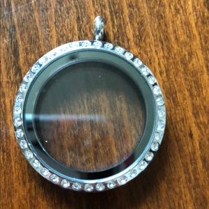 Origami Owl silver crystal locket